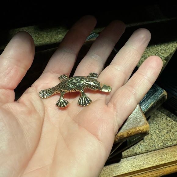 Solid Brass Platypus Vintage-style Sculpture Desk Decor - Picture 5 of 11
